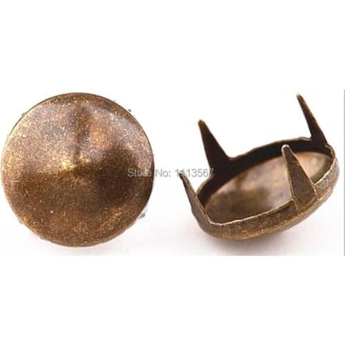 500pc Antiqued Bronze 4 Studs Prong Cone Spike Spot Tack Nailhead 10mm Crafting Garment Sewing On T-shirts,Leather,Clothing K43