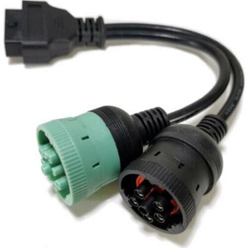 6 Pin J1708 + 9 Pin J1939 to 16 Pin OBD2 OBD-II Adapter Cable Heavy Duty Truck