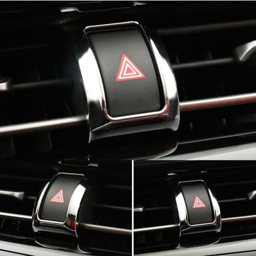 ABS Car Accessories Parts For Toyota CHR C-HR 2017 2018 Car Emergency Light Switch Button Stickers Decoration Bezel Styling