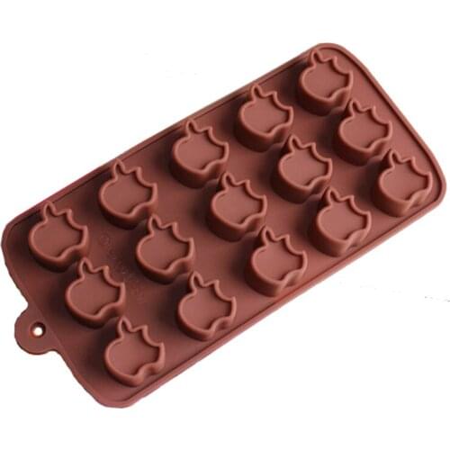 Free Shipping 15 Fifteen Apples Chocolate Mold Cooking Tools Silicone Impressing Mat Fondant Cake Sugar Decorating