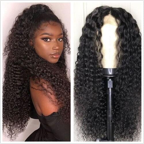 Haever 4x4 Lace Closure Wig Kinky Curly Human Hair Wig Pre-plucked Human Hair Wigs for Black Women Brazilian Wig 150% Remy Hair
