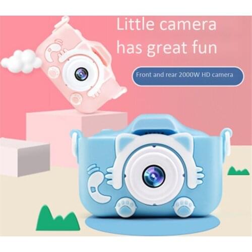 Kids Camera Cute Baby Toys Cat 2020 New Mini Digital HD Cameras 2000W IPS Screen for Children Boys Girls Birthday Christmas Gift