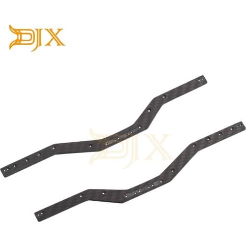 DJX Black Carbon Fiber Chassis Frame Rails for 1/24 SCX24 90081 RC Crawler Upgrade Parts