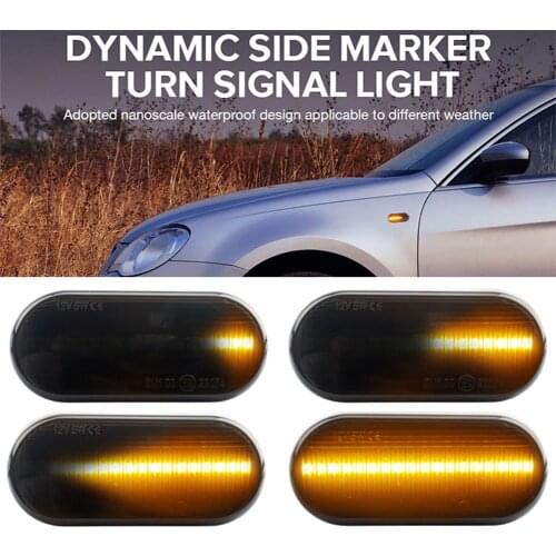 Smoke Lens Dynamic Amber LED Fender Side Marker Blinker Lamp Turn Signal Light Side Fender Marker Lamp for SEAT Leon Ibiza