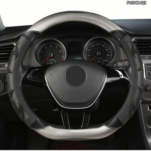 FUZHKAQI Microfiber Leather Car Steering Wheel Cover For Perodua Myvi Alza Axia Viva Kelisa Bezza Kancil Aruz Rusa