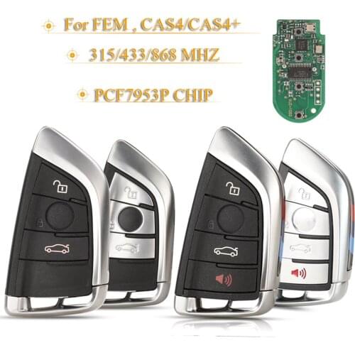 Kutery 3 Buttons Smart Remote Car Key Keyless Entry Fob 315/433/868Mhz For BMW CAS4 1 5 7 Series X5 X6 2014 2015 2016