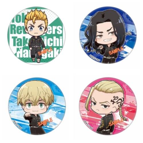 2021 Tokyo Revengers Cosplay Anime Badges Manjiro Ken Takemichi Hinata Atsushi Chibi Pins Cute Brooches Fans Collection Props