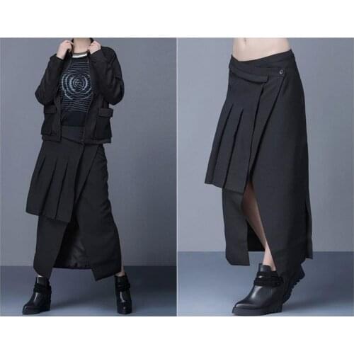 Half Skirt Split Fork Ruffle Irregular / Detachable Wrap Pleated Skirt / Original British Skirt / Sarrouel Ninja Wide Leg Yamama