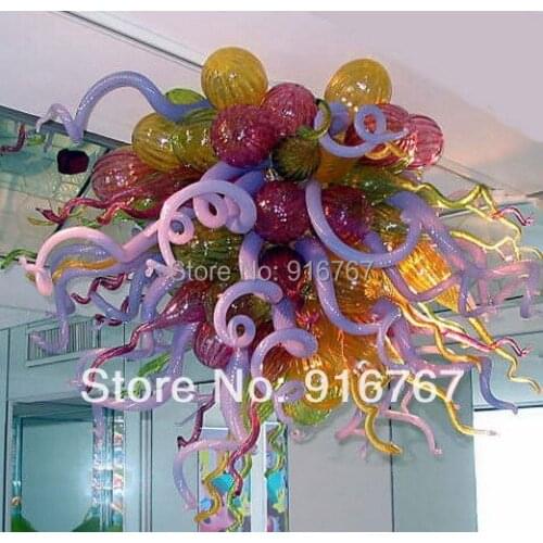 LR042 - Free Shipping High Quality Hanging Purple Glass Chandelier