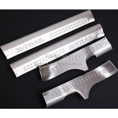For 2014 2015 2016 Nissan X-Trail T32/Rogue Door Sill Scuff Plate Cover Welcome Pedal Trim Stainless Steel Car Styling Accessory