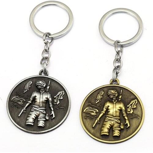 XS New Playerunknowns Battlegrounds Keychain PUBG Round Dog Tag Big Key Chain Ring Holder Portachiavi Porte Clef Men Jewelry