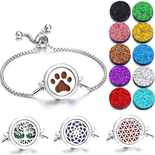 New Tree of Life Aromatherapy Bracelet Diffuser Metal Essential Oil Diffuser Bracelet Perfume Aroma Diffuser Bracelet