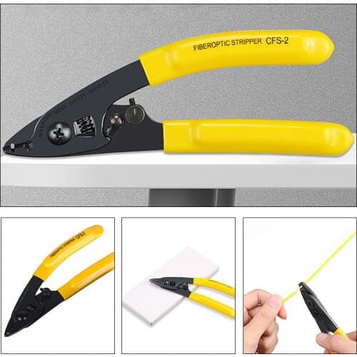 Portable Three-Port Optical Fiber Stripping Plier Steel Cutter Tools Ergonomic Handles Precision Optical Fiber Stripping Plier