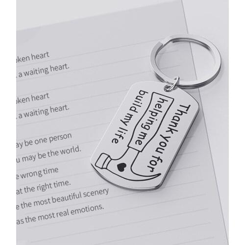 Thanksgiving Birthday Gift Key Chains Keyring Thank You For Helping Me Build My Life Keychain Gifts 3 Specifications