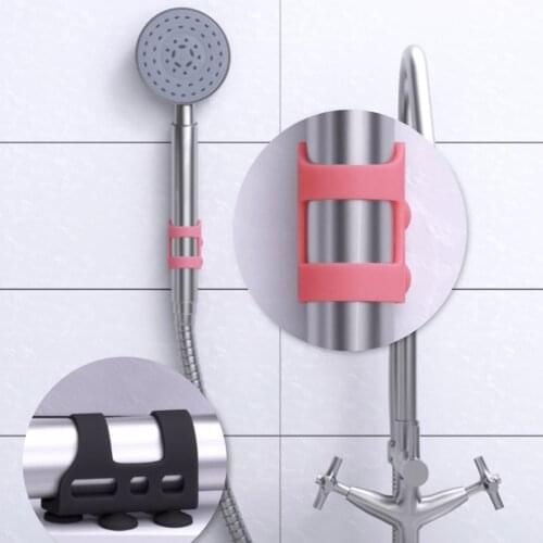 Relocatable Silicone Shower Head Holder Punch Free Suction Cup Shower Mounting Bracket Wall Rack Stand Bathroom Accessory