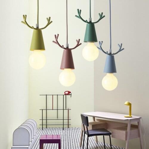 Nordic modern Pendant Lights Creative living room dining room Pendant lamps antlers Bar kitchen hanging lamps WJ428