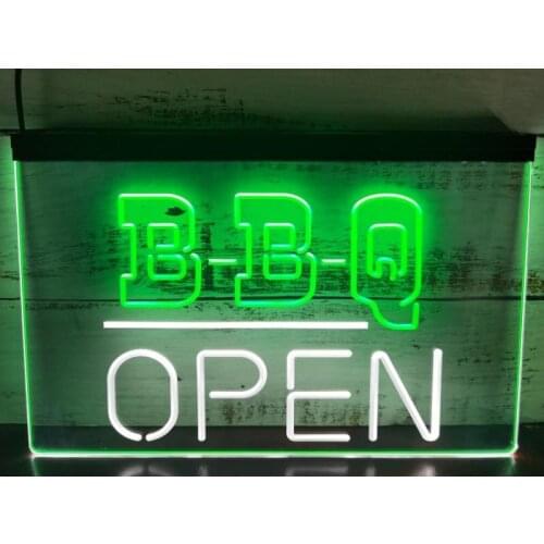 SS155 BBQ Open Display Dual Color LED Neon Sign