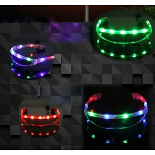 LED Space flashing glassesLED Party Glasses Fashion Birthday Halloween Party Bar Decorative Supplier Luminous Eyewear