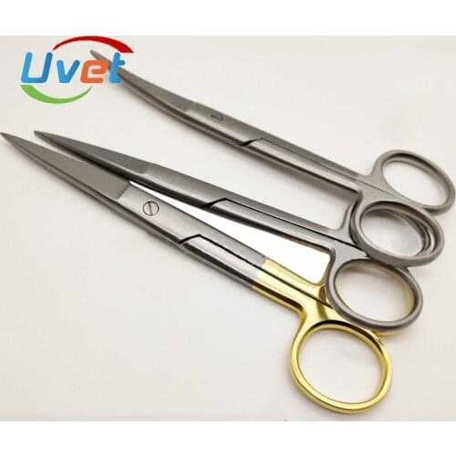 Uvet 10pcs Stainless steel surgical scissors traight head elbow head Ophthalmic eye cutting Stitching scissors tissue scissors