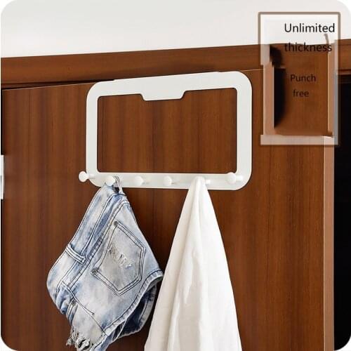 Coat Rack Wall Mounted Hook Rack Over The Door Hanger 6 Hook Organizer Rack Bathroom Hooks for Towel, Bag, Robe, Hats , Clothes