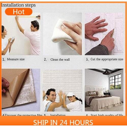 3D Wall Stickers Imitation Brick Bedroom Decor Waterproof Self-adhesive Wallpaper For Living Room Kitchen TV Backdrop Decor