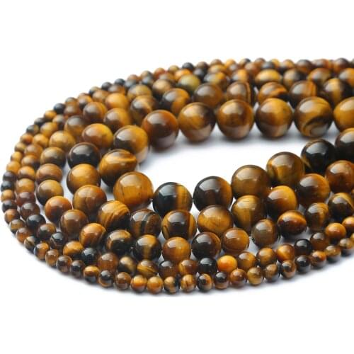 Bright Natural Yellow Tiger Eye A Loose Beads For DIY Bracelets Necklaces Earrings Jewelry Accessories, Diameter 4-12MM Optional
