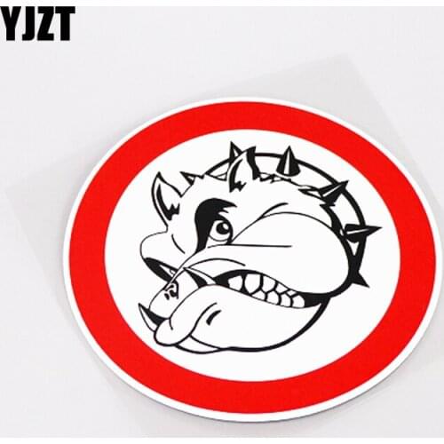 YJZT 12.6CM*12.6CM Unique Warning Mark Dog Graphical Car Sticker Decal PVC 13-0968