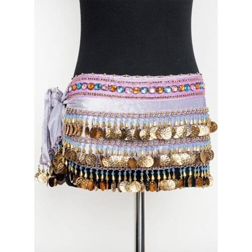 Belly Dance Hip Scarf With Coin For Women Hip Belt sexy belly dance Costume indian clothes BellyDance Hip Scarves Tribal Costume