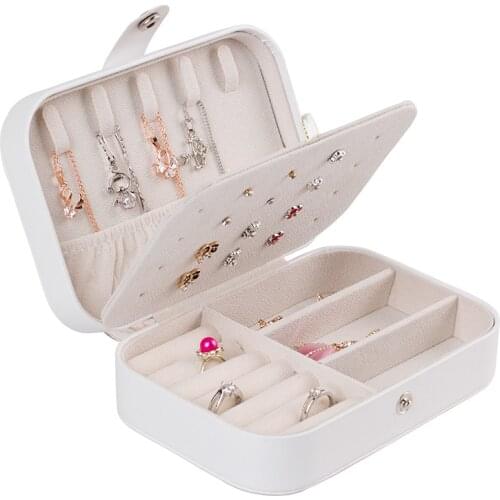 Travel Jewelry Box PU Leather Small Jewelry Organizer for Women Girls Portable Jewlwey Display for Earrings Rings d88