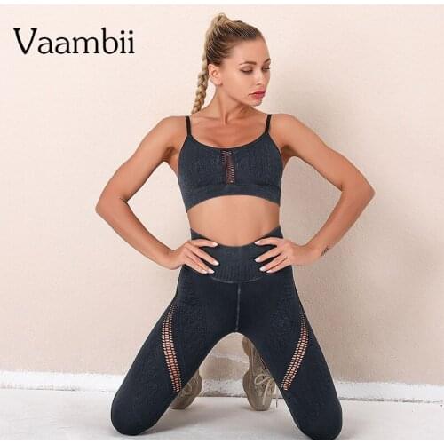 Wash Style Gym Clothes For Women Knitted Leggings Bra Set Seamless Yoga Sets Womens Mesh Tracksuit Womens 2 Piece Tracksuits