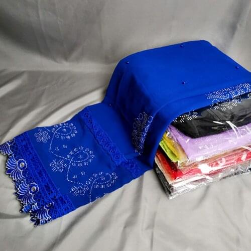 1 Dozen African Women Chiffon Hijabs Shawl Long Size 180*80cm Plain Muslim Lady Hijab Wholesale Pashmina Solider Color BF-195