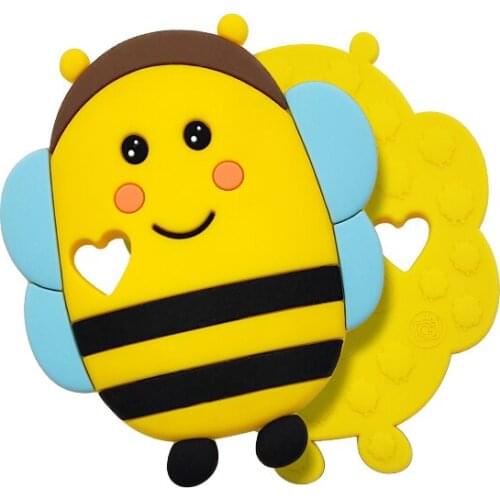 1pc Bee Shaped Silicone Baby Teether Beads BPA Free Newborn Teether Jewelry Accessories DIY Infant Molar Necklace