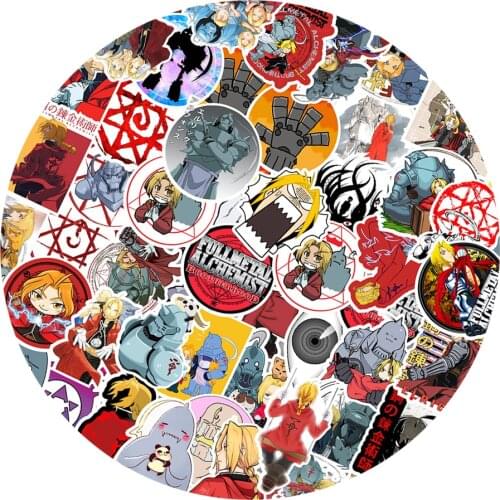 10/30/50pcs Fullmetal Alchemist Anime Stickers Kids Toy DIY Helmet Laptop Phone Guitar Skateboard Decal Cartoon Graffiti Sticker