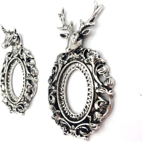 18x25mm Metal Decorative Base Tray Reference Tray Glass Cabochon Ornament Accessories Transparent Size Pendant Base Zinc Alloy