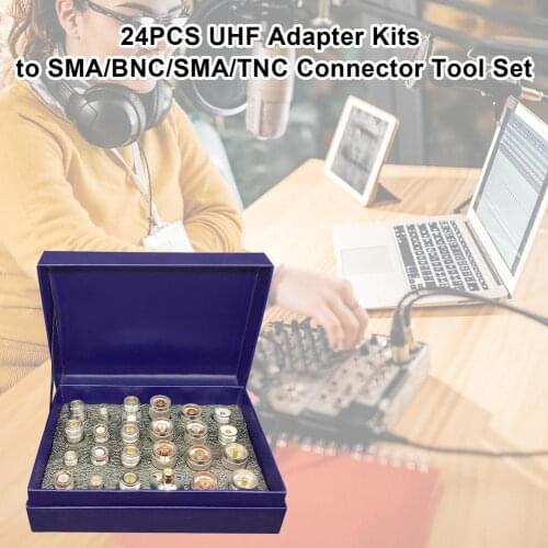 24PCS Mini UHF RF Adapter Kits To SMA/BNC/SMA/TNC Connector Tool Set Widely Used For Antennas Suitable For Many Projects
