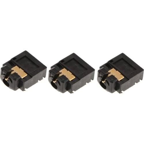 3Pcs Replacement 3.5mm Port Headphone Jack Socket Repair For One Controller, Black
