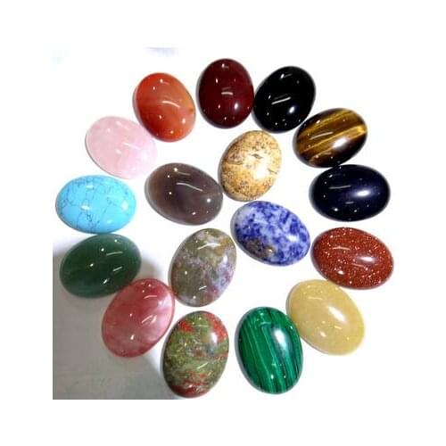 40x30mm Natural stone Turquoises Quartz crystal Opal tiger eye Cabochon Pendant for diy Jewelry making necklace Accessories10pcs