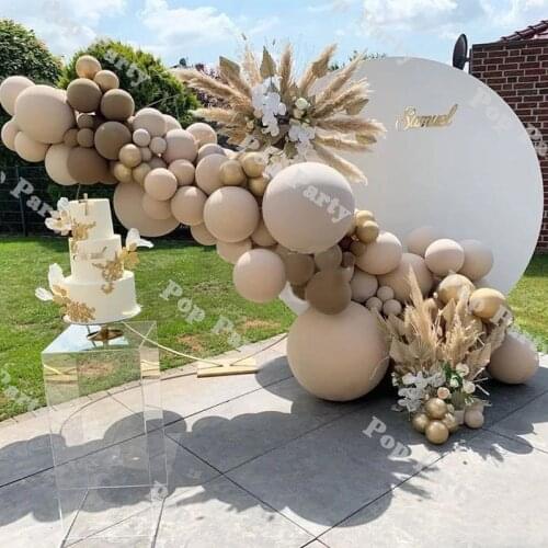 87pcs balloon garland Apricot Baby Shower Brown Balloons Arch Gold Mam Bride to be Mothers Day Birthday Party Decoration
