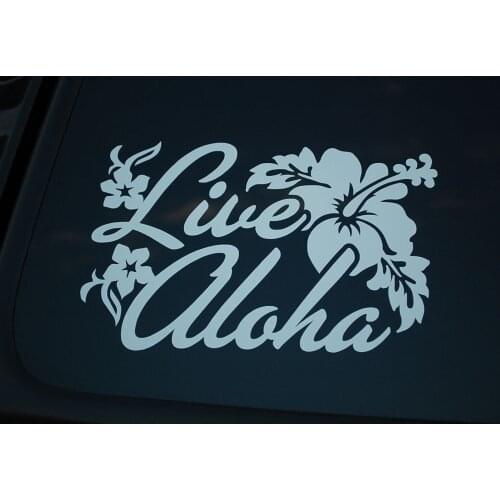 Car stickers Hawaii Sticker Vinyl Die Cut Decal LIVE ALOHA Window Bumper Home Decal 15cm