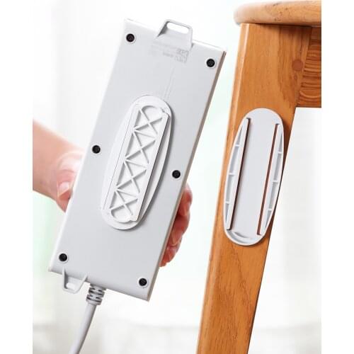 Seamless Punch-free Plug Sticker Holder Wall Fixer Power Strip Holders Storage for Socket Wall Holders Stand Paste type dropship