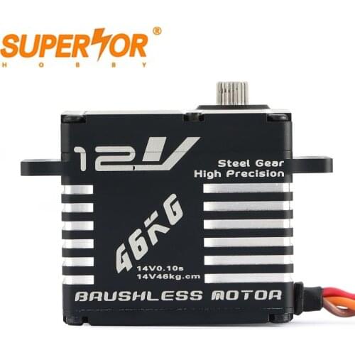 BLS-12V7146 JX Brushless 46KG 12V Steel Gear CNC Aluminium Shell Digital Standard Servo Mega torque RC monster 1/5 car