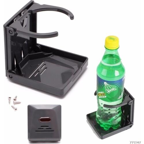 Black Folding Drink Cup Can Bottle Holder Stand Mount Car Auto Boat Fishing Box