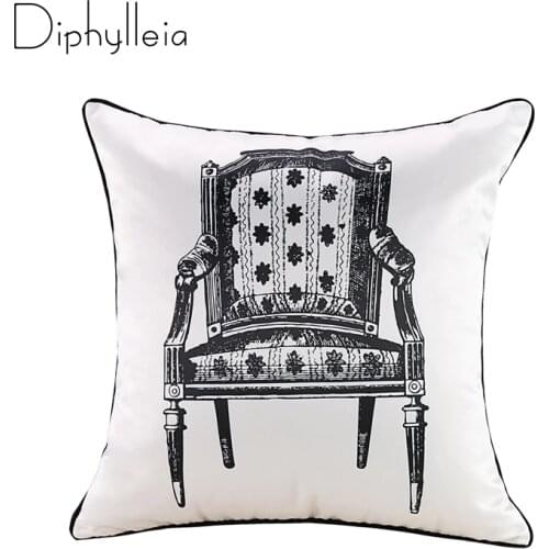 Diphylleia Simple Modern Style Cushion Cover Chair Sofa Couch Pattern Printing Vintage Pillow Case 45x45cm High End Luxury