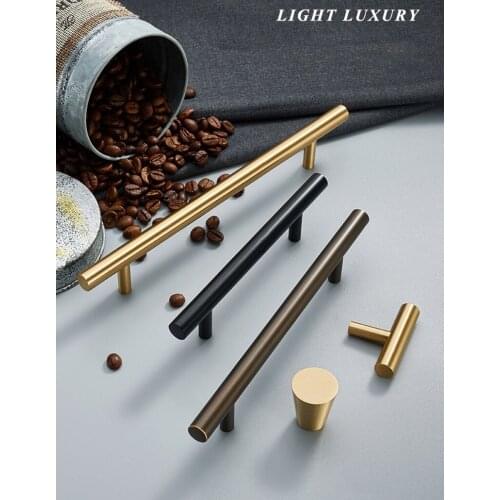 Long Gold/ Black Brass Furniture Handles Kitchen Cabinet Handle Wardrobe Drawer Dresser Pull Bar Bedroom Bathroom Hardware