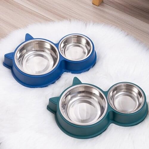 Stainless Steel Double Dog Bowl For Dish Water Dog Food Bowl Pet Puppy Cat Bowl Feeder Feeding Dog Water Bowl For Dogs Cats