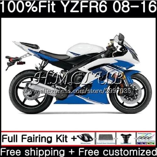 Injection For YAMAHA YZF R 6 R6 2008 2009 2010 2011 2012 17HC.3 YZF 600 YZF-R6 YZF600 YZFR6 08 09 10 11 12 Blue white Fairing