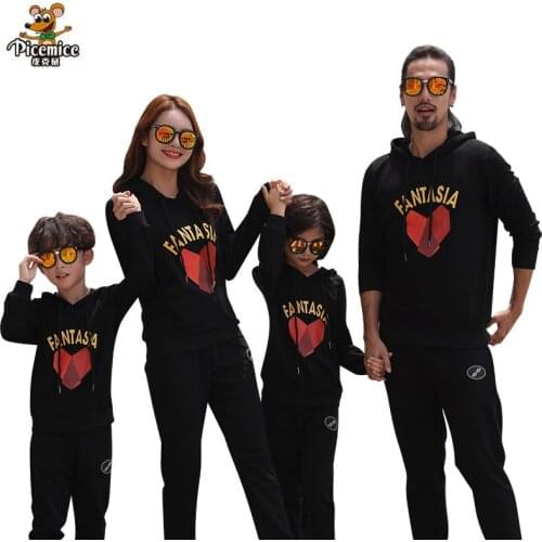 Family Clothing Men Women Children Spring Autumn Father Son Hooded Family Matching Outfits Mother Daughter Hoodies Pants Set