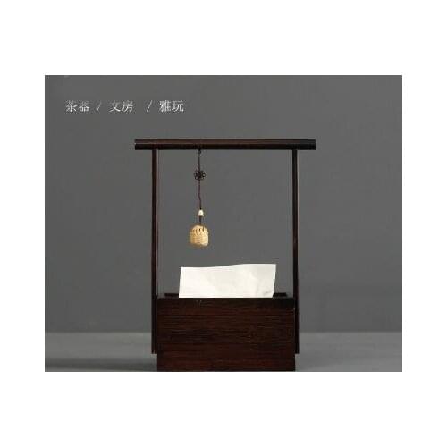 Bamboo and wood tissue box creative home living room coffee table napkin paper roll paper pumping box