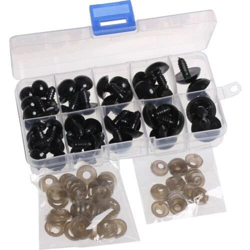 52PCS 12-20mm Doll Eyes for Bear Stuffed Toys Animal Scrapbooking Puppet Craft