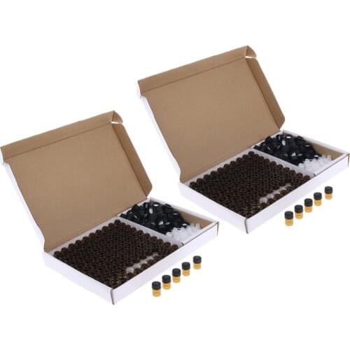 Lot 200Pieces 2ml+3ml Empty Amber Glass Bottles w/Orifice Reducer DIY Vials